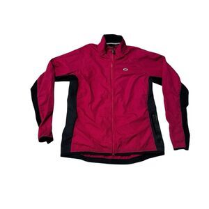 SUGOi Pink and Black Zip-Up Reflective Waterproof Bike Jacket Large